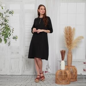 NEW JAPPAREL eden cotton dress in black